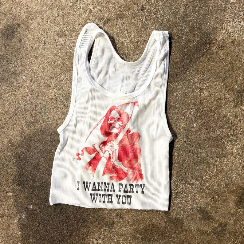 Tank Top Ribbed - Майка в рубчик с винтажным принтом